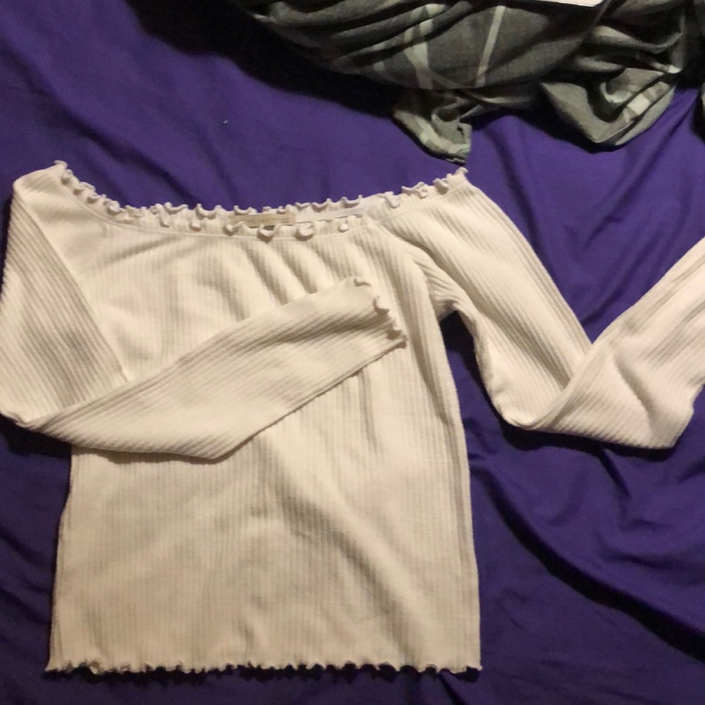 White off the shoulder long sleeve